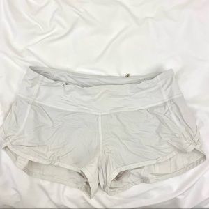 lululemon white speed up shorts